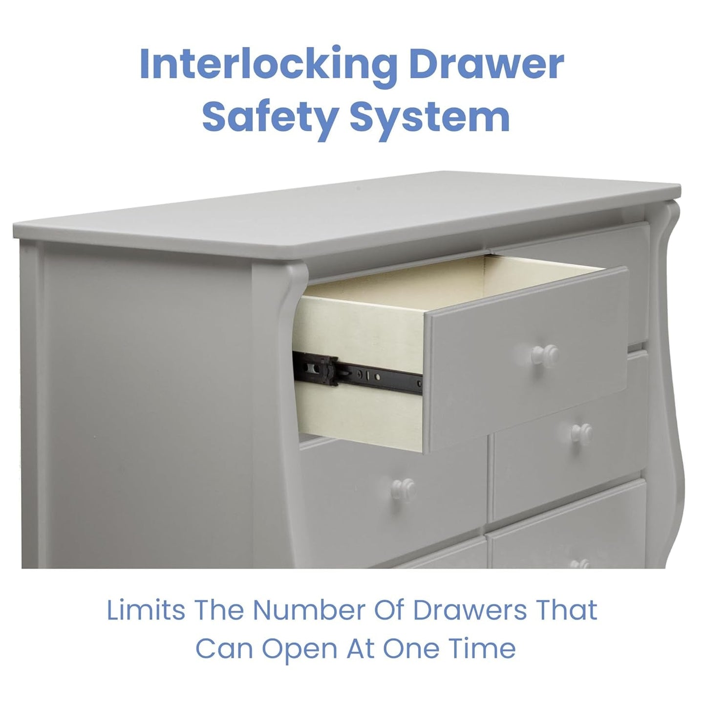 Universal 6 Drawer Dresser with Interlocking Drawers - Greenguard Gold