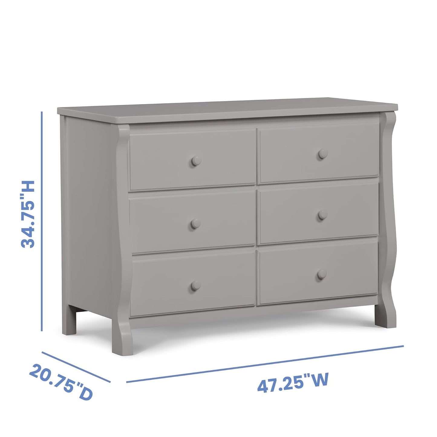 Universal 6 Drawer Dresser with Interlocking Drawers - Greenguard Gold