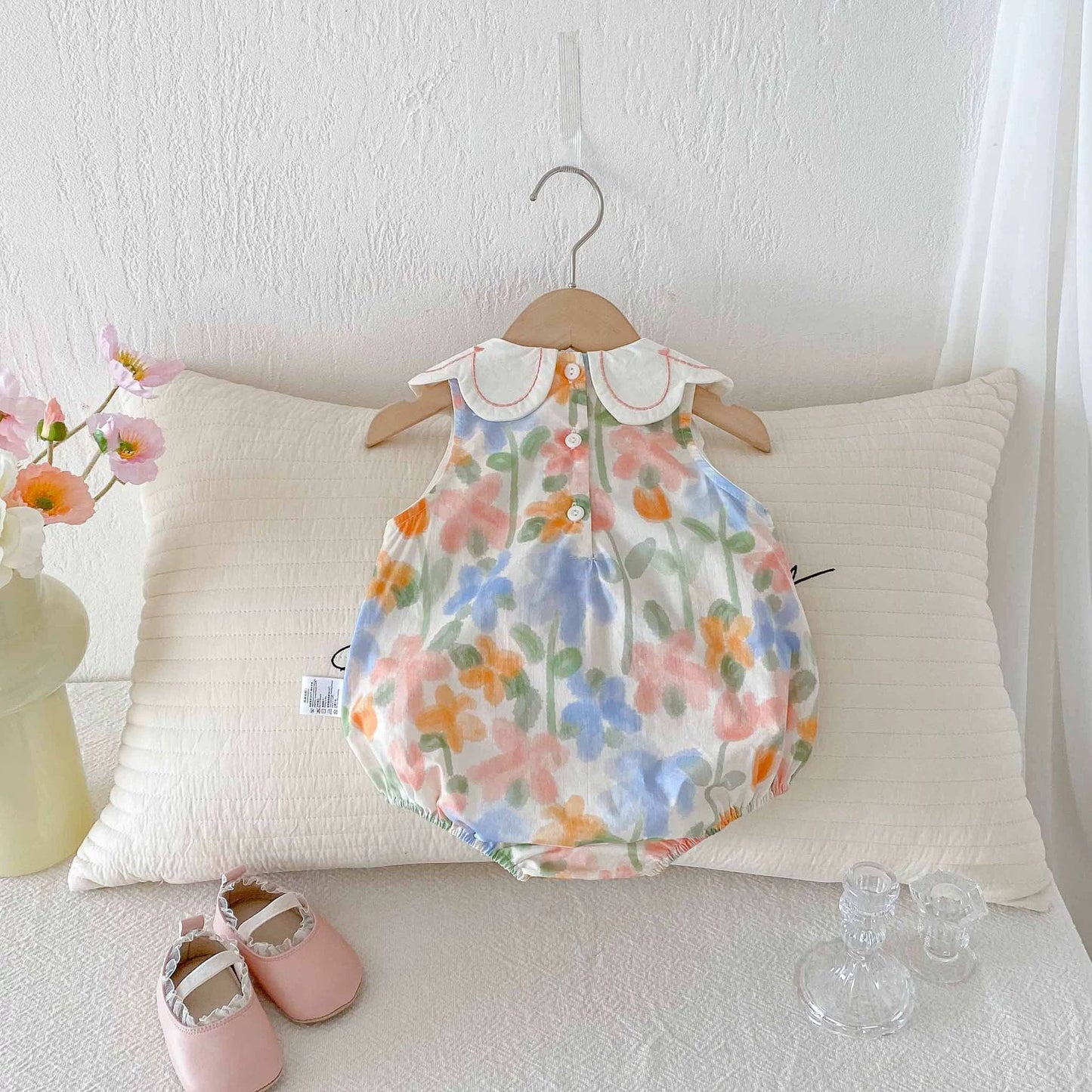 Summer Arrival Baby Girls Cute Sleeveless Colorful Flowers Pattern