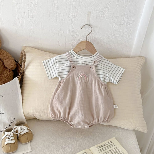 Summer Hot Selling Baby Kids Unisex Sleeveless Rainbow Embroidered