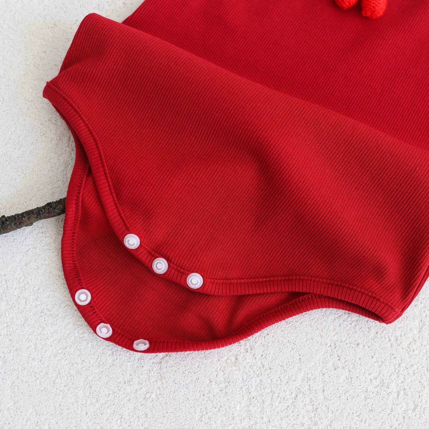 Summer Arrival Baby Girls Cute Red Sleeveless Cherry Decorated Onesies